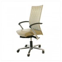 CHAIR-SWIVEL-TAUPE LEATHER SEA
