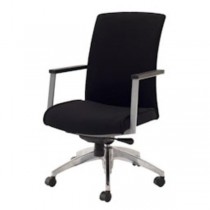 CHAIR-SWIVEL-BLACK FABRIC-SLV