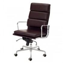 CHAIR-SWIVEL-BROWN LEATHER PAD