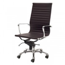 CHAIR-SWV-DRK BROWN LEATHER