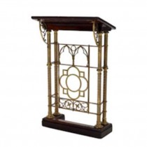 LECTERN-BRASS/WOOD