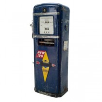 GAS PUMP-BLUE-ANTIQUE