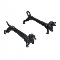 ANDIRONS-Black Iron Dashund Dog