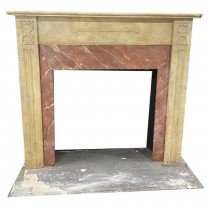 FIREPLACE-MANTEL MAH W/BLK/GLD