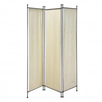 (48310005)SCREEN-3 Panel White Canvas on Metal Frames