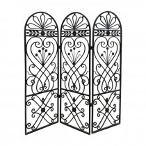 SCREEN-3PANAL-IRON GATE-ARCHED TOP W/SCROLL DETAILING