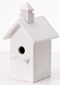 BIRDHOUSE-Painted White Wood School House