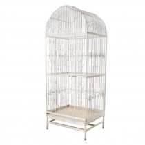 BIRDCAGE-WHITE METAL-LIFESIZE