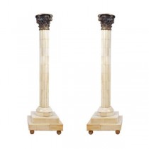 CANDLEHOLDER-WHITE-GOLD TOP