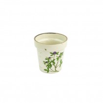 PLANTER-Cream Colored Pot W/Flowers on Front