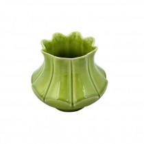 PLANTER-Green Glazed Ceramic-Green Bamboo Stalks