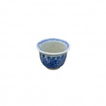 PLANTER-Oriental Blue & White Background W/White Flowers