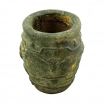 PLANTER-Green Ceramic W/Texas Longhorn Relief