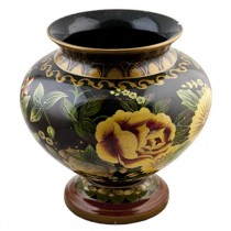 PLANTER-12H-GRN W/ROSE-CERAMIC