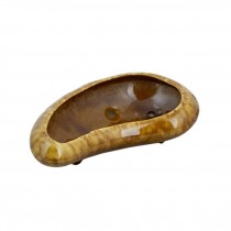 PLANTER-Kidney Shaped W/Tortoise Shell Glaze