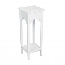 PLANTSTAND-WHT WOOD ARCH CUTOU