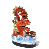 FIGURINE-Red Dragon w/Gold Ball