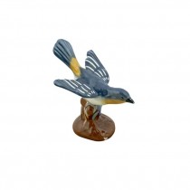 FIGURINE-Dusty Blue Bird W/Gold Neck & Tail