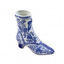 FIGURINE-Boot-White & Blue Porcelain