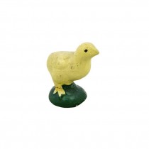 FIGURINE-Yellow Chick Standing on a Patch of Grass