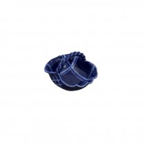 BASKET-Tiny Navy Blue Glass W/White Details