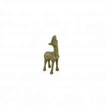 FIGURINE-Baby Brass Giraffe Reaching up to Mama