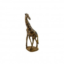 FIGURINE-Wood Carved "Walking" Giraffe