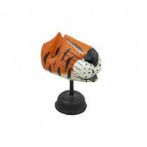 FIGURINE-Wooden Tiger Snout (Painted) W/Black Base