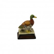 FIGURINE-Bone China Painted Mallard Duck