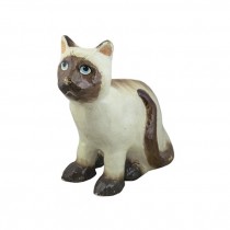 FIGURE-SIAMESE CAT PAPER MACHE PAINTED