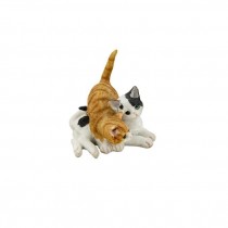 Figurine- Resin 2 Cats/Orange Tiger/Black & White