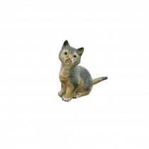 Figurine- Ceramic Grey & Tan Cat