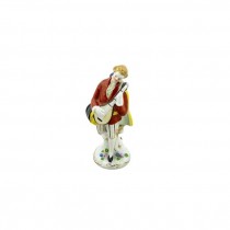 FIGURINE-Porcelain Man in Provencial Dress Playing the Lute