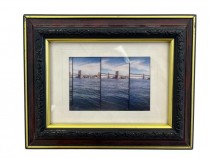 FRAME-BURLED WOOD BKLYN BRIDGE