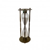 (52350034)HOURGLASS-Vintage Brass Frame w|Plastic Hour Glass