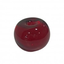 PAPERWEIGHT-RED ART GLASS APPLE