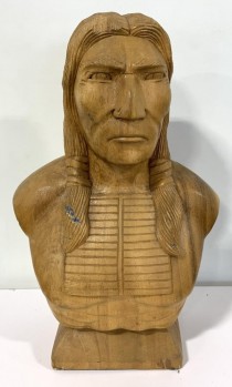 BUST-16"WOOD INDIAN