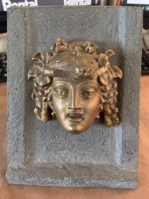 BOOKEND-Gray Base w/Brass Woman (Pair)