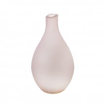 VASE-Frosted Pink Glass Tear Drop