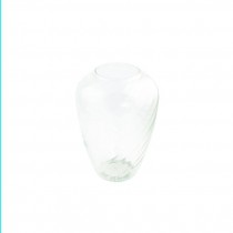 VASE-Clear Swirled Glass in Large Bulb Shape