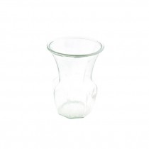 VASE-Clear Pressed Glass W/Trumpet Neck & Round Base