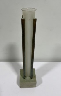 VASE-Vintage Deco Inspired Long Stem Bud Vase W/Square Base