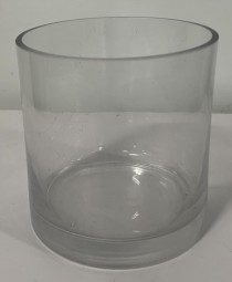 VASE SHORT CYLINDER CLEAR GLASS
