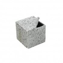 VASE-White Cube/Corner Opening/Black Speckles