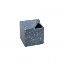 VASE-Blue Cube/Corner Opening/White Speckles