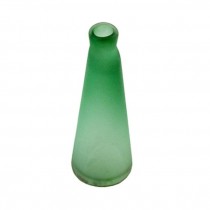 VASE-GREEN GLASS FROSTED