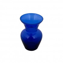 VASE-Navy Blue Glass W/Trumpet Top & Urn Shaped Body