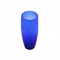 VASE-Frosted Blue Glass Cylinder