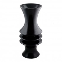 VASE-20-BLK W/ 3 RINGS IN MIDD