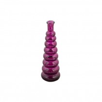 BUD VASE-Purple Glass W/ Vertical Rings